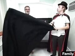 Horny and old stepdad fucks stepson and fills him up with hot family DNA